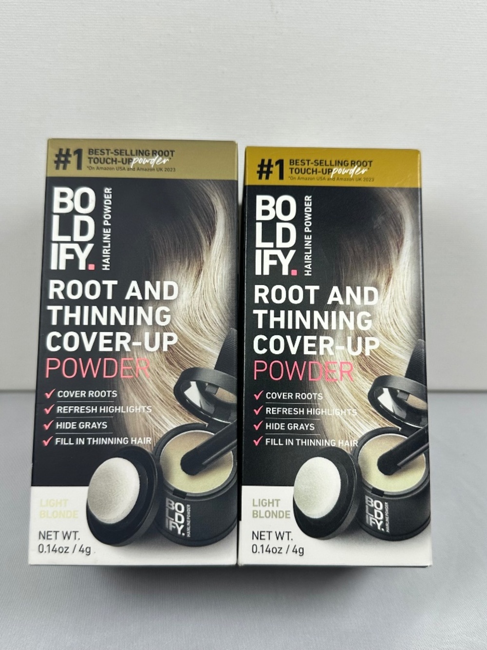 Boldly Root and Thinning Cover Up Powder, Light Blond 2 Boxes, New